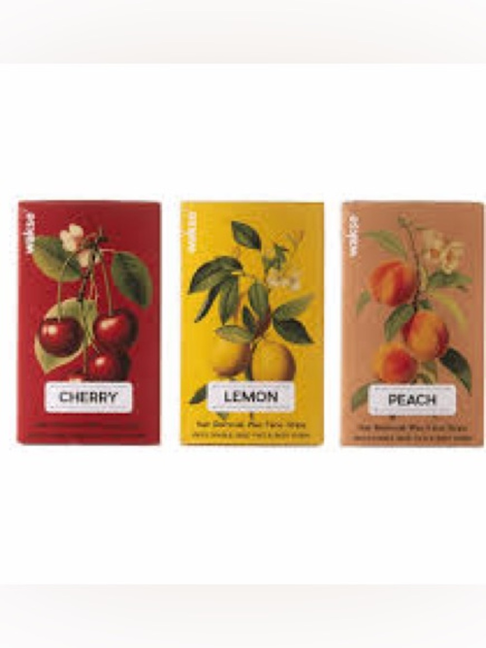 Wakse Match Box Facial Wax Strips: Cherry, Peach & Lemon